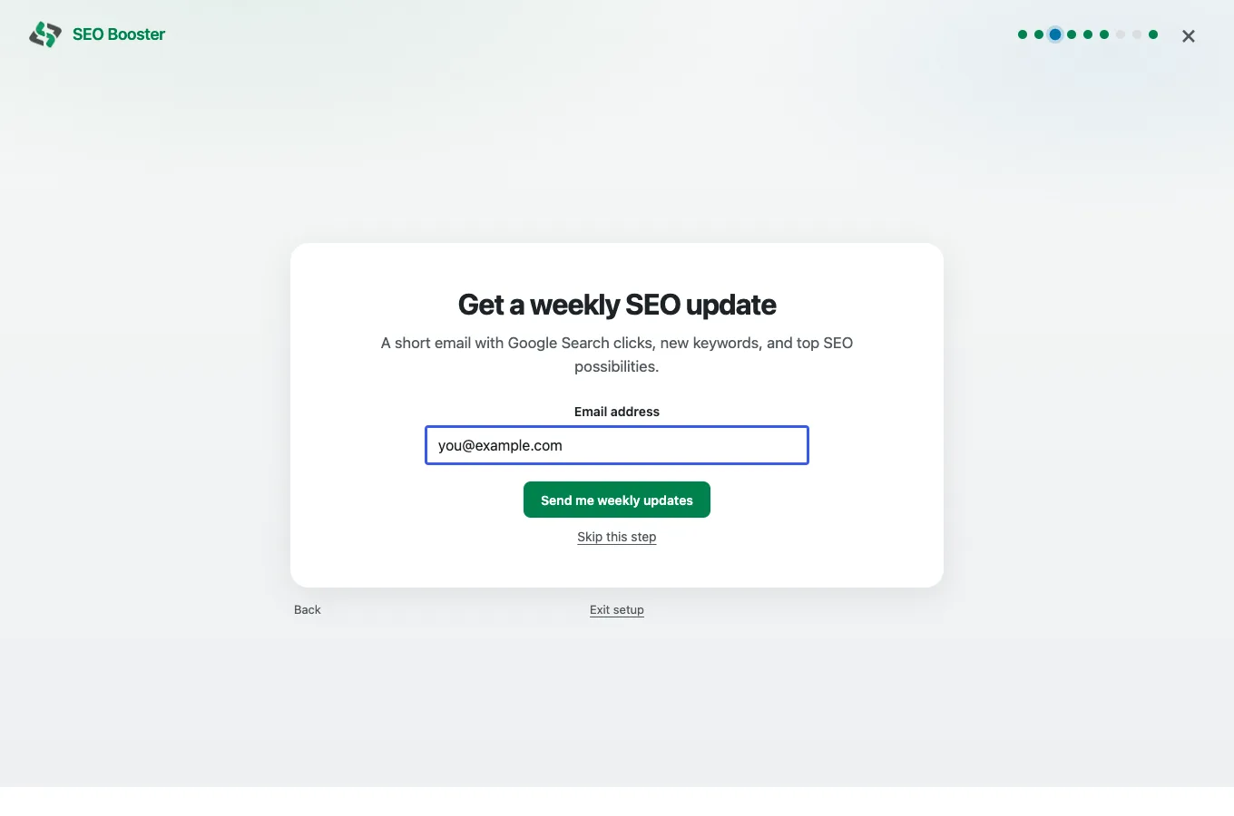 Weekly SEO email step