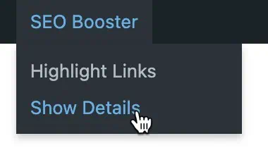 Show keyword details from admin bar