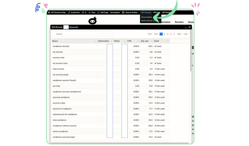 SEO Booster GSC Keyword Pop-Up